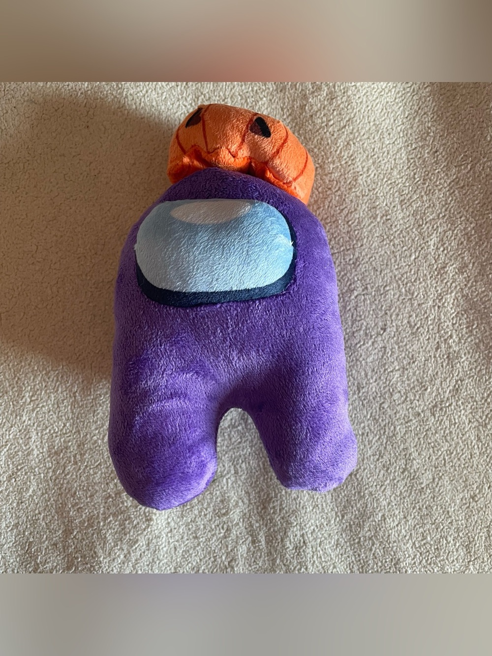 purple among us pumpkin hat plush